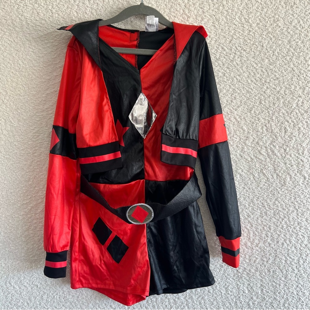 Harley Quinn DC Girls Kids Romper Halloween Costume One Piece Red Size‎ 8/10